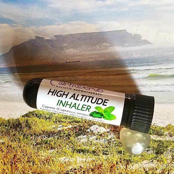 High Altitude Inhaler on a scenic background, designed to alleviate altitude sickness symptoms.
